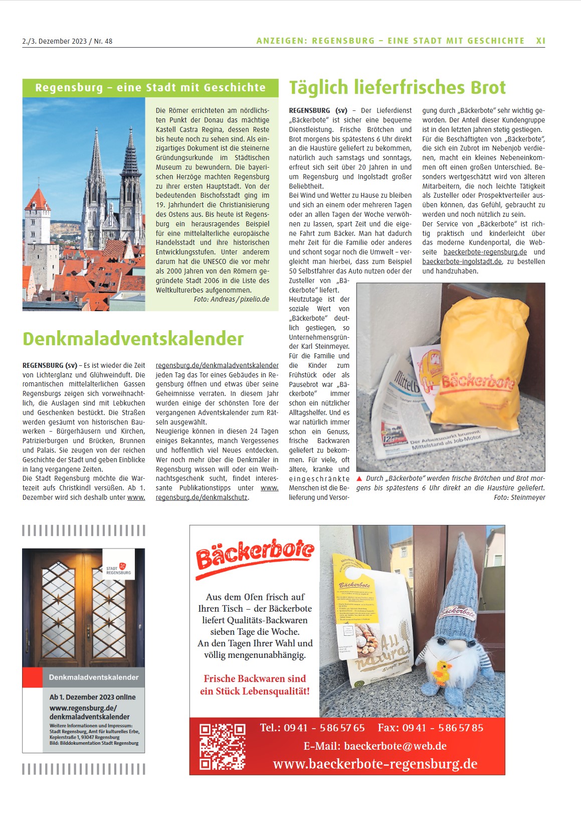 Bäckerbote Zeitungsartikel
